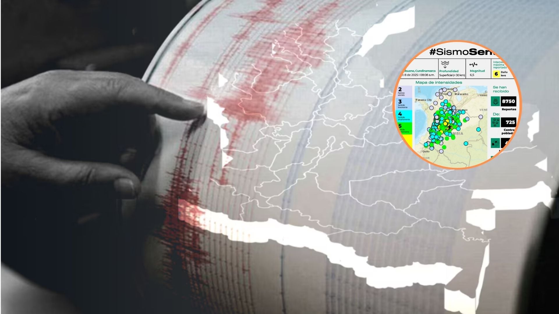 Colombia registra actividad sísmica por la interacción de las placas de Nazca, Sudamericana y del Caribe, y promedia cerca de 2.500 sismos al mes - crédito Colprensa/SGC