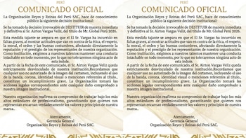 Mister Global Perú 2026 queda sin representante tras escándalo y denuncias de agresión