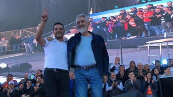 El intendente electo, Sergio Tamayo, junto a Alberto Rodríguez Saá (@alberto_rsaa)