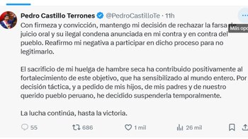 Castillo suspende su huelga de