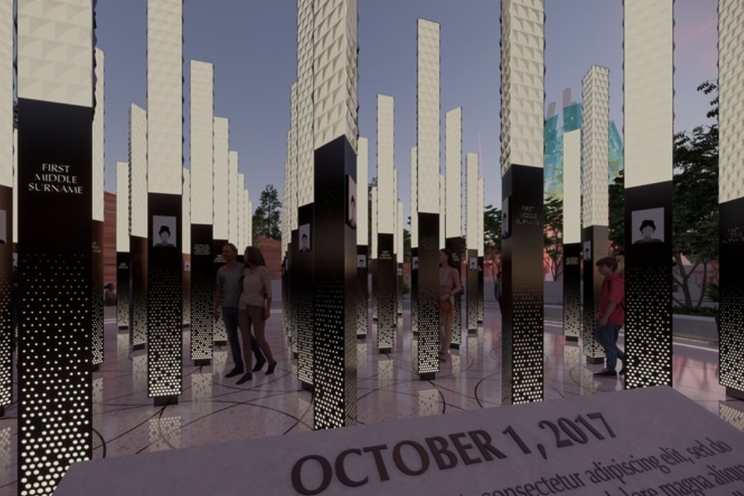 El proyecto del monumento -aún no concretado- en recuerdo a las víctimas del tiroteo del 1 de octubre de 2017 en Las Vegas