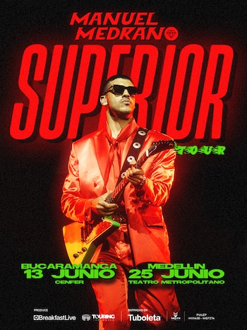 Las primeras fechas confirmadas del Superior Tour en Colombia serán el 13 de junio en Bucaramanga y el 25 de junio en Medellín - crédito cortesía Breakfast Live