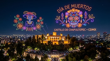 Horarios para ver el show de drones de Día de Muertos en el Bosque de Chapultepec y los mejores puntos para apreciarlo