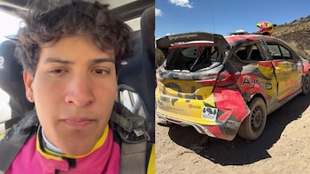 Hijo de María Pía Copello reaparece y muestra como quedó su automóvil tras aparatoso accidente en Caminos del Inca