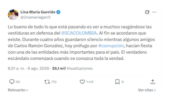 Lina María Garrido defendió su nombramiento en el ICA