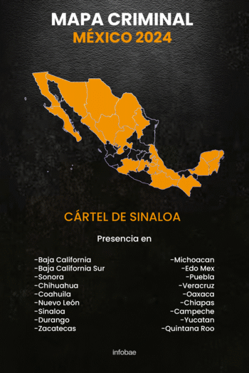 Así es el Mapa del Narco que deja AMLO. GIF: Infobae México