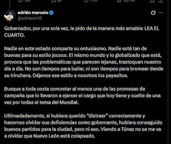 Criticó la gestión del gobernador