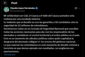 Claudia López habló de la