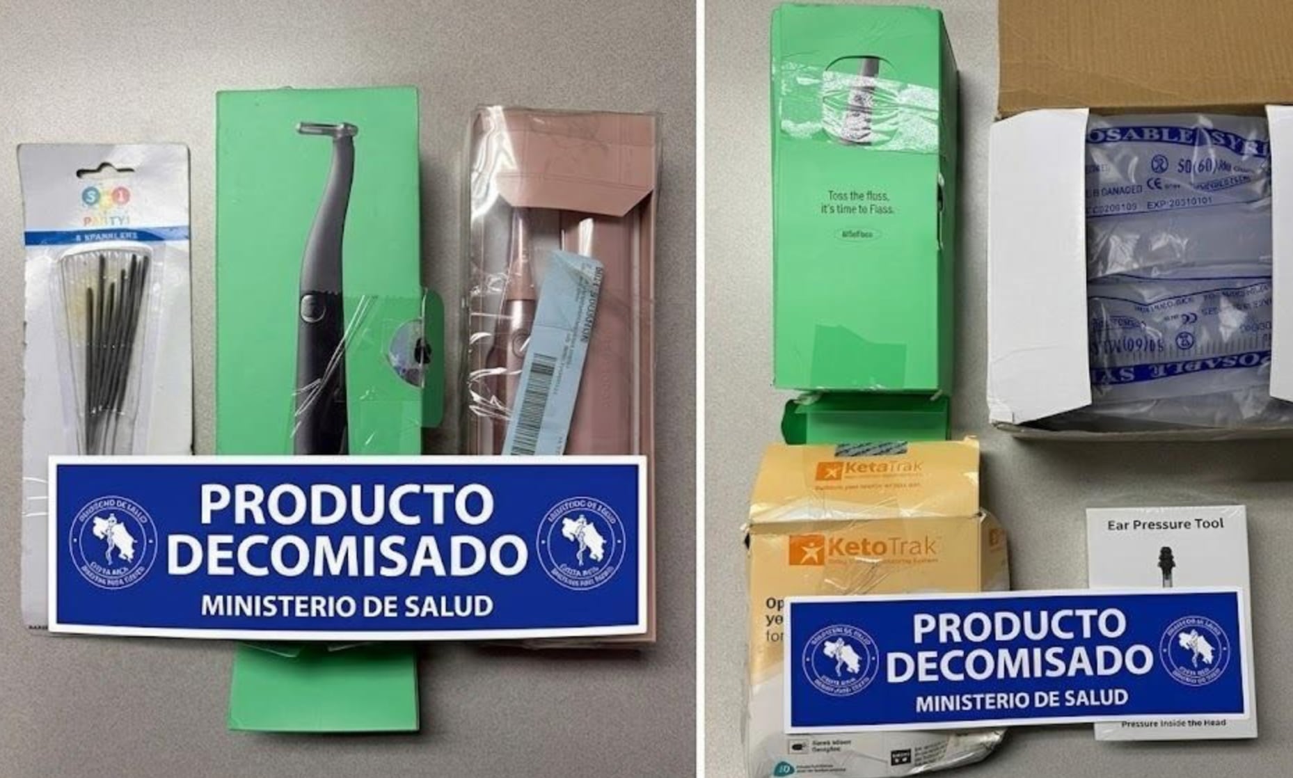 El Ministerio de Salud decomisó 117 productos y emitió órdenes sanitarias tras identificar equipo biomédico sin registro en outlets de la región. Crédito: MEIC
