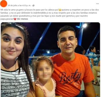 La hija del acusado pidió respeto por ambas familias afectadas por el hecho