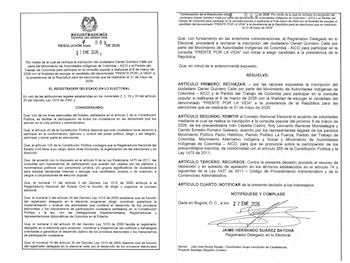 La Registaduría, a través de