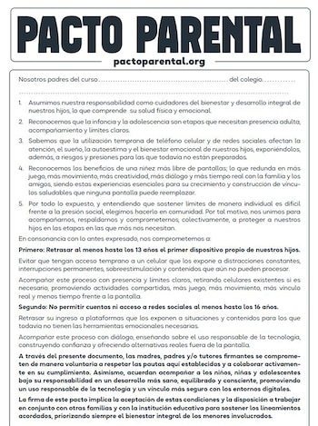 Las familias se comprometen a