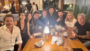 Marcelo Tinelli cenando con los