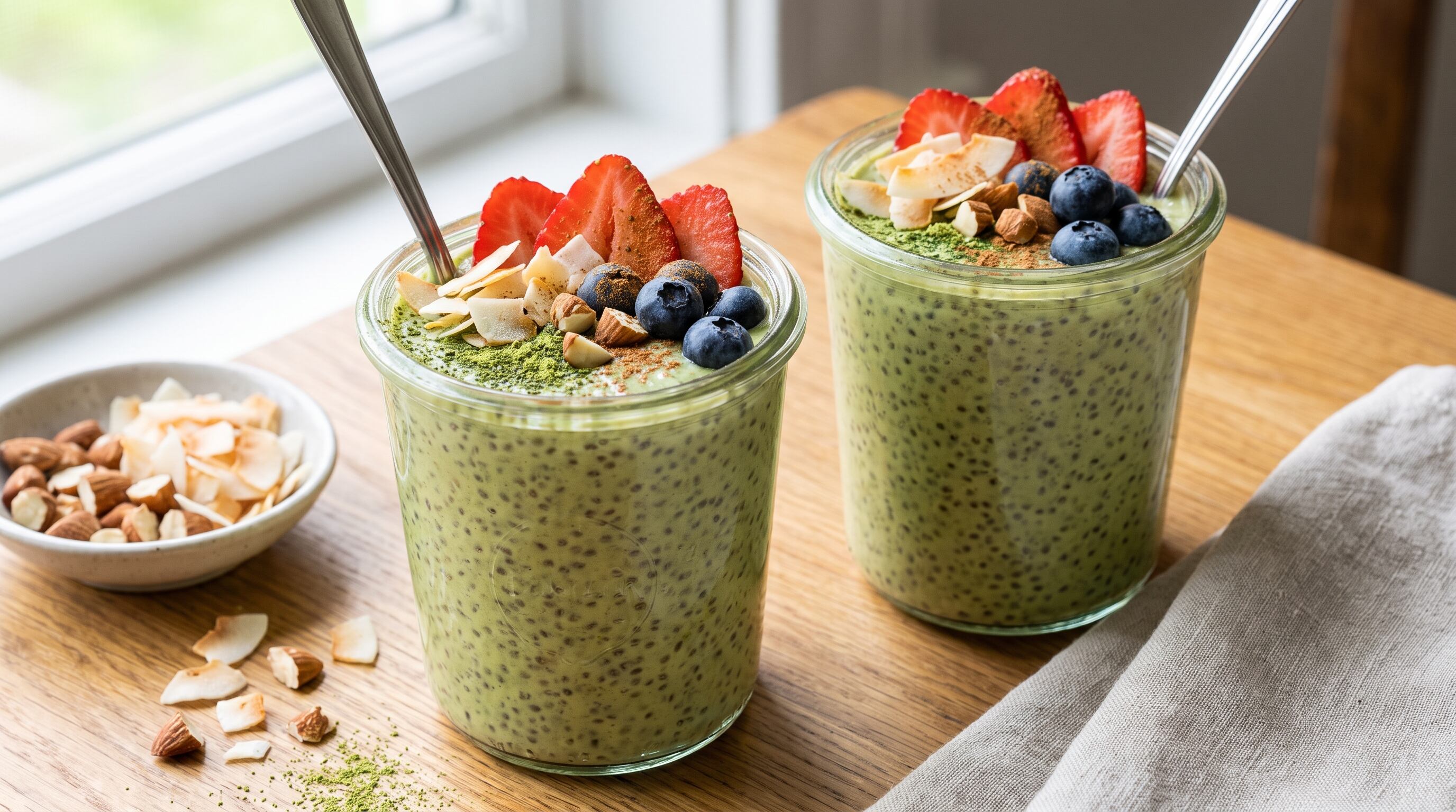 Recetas rápidas: chía pudding con matcha y muffins de pan de leche