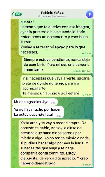 Parte de la conversación entre