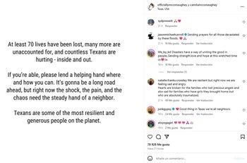 Matthew McConaughey - inundaciones en Texas