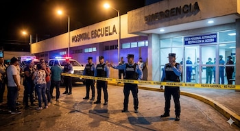 La sospechosa intentó huir del Hospital Escuela, pero fue retenida por agentes policiales. (FOTO: FB/ Tony Munguía)