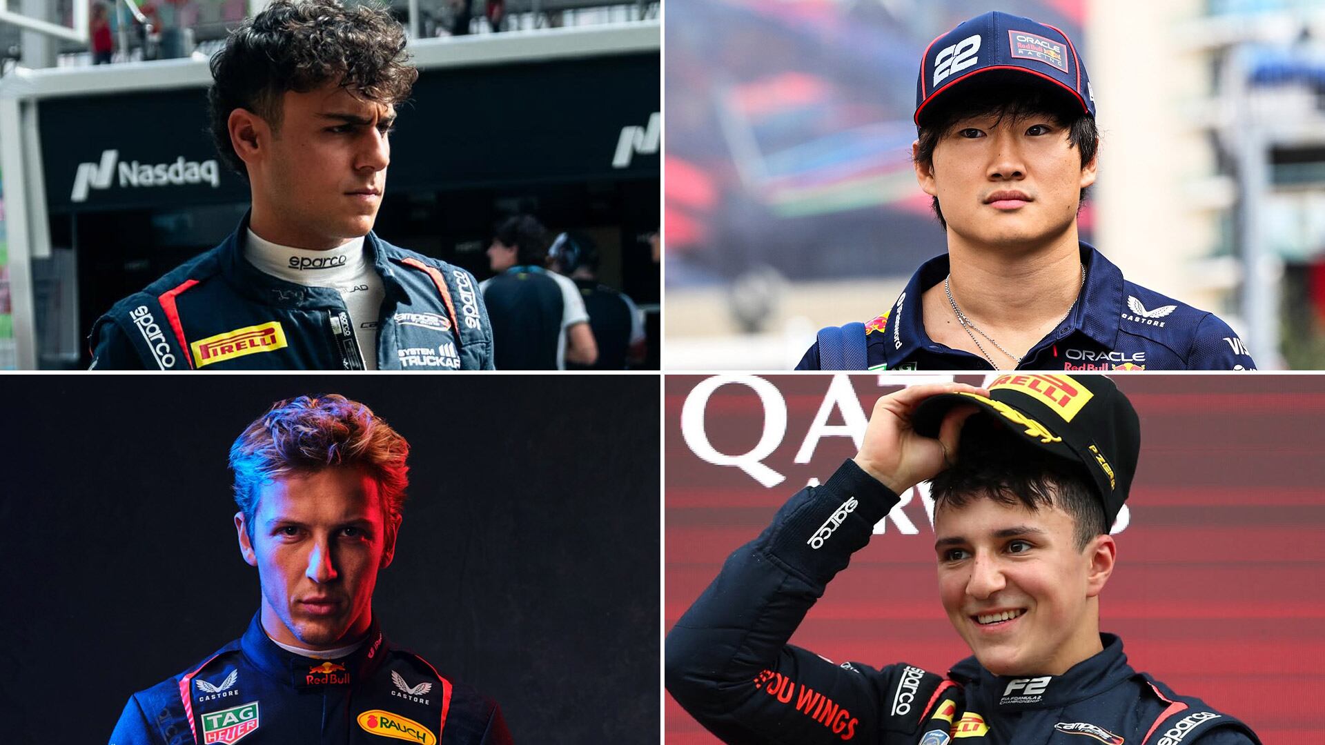 Yuki Tsunoda, Isack Hadjar, Liam Lawson y Arvid Lindblad, los apellidos de la estructura Red Bull que pelean por los asientos vacantes