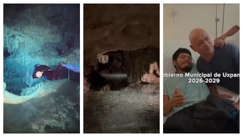 Familia y rescatistas de Erasto Crisanto, el pescador que fue rescatado tras 15 días de estar atrapado en una cueva subterránea adentro de un cenote, consideraron un verdadero milagro encontrarlo con vida, ya que por tanto tiempo todos imaginaron que había fallecido ahogado Fotos: Gobierno municipal de Uxpanapa