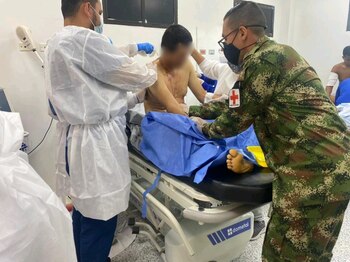 El campesino herido por una