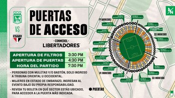 Estos serán los horarios para el ingreso de público al Atanasio Girardot - crédito @nacionaloficial / X