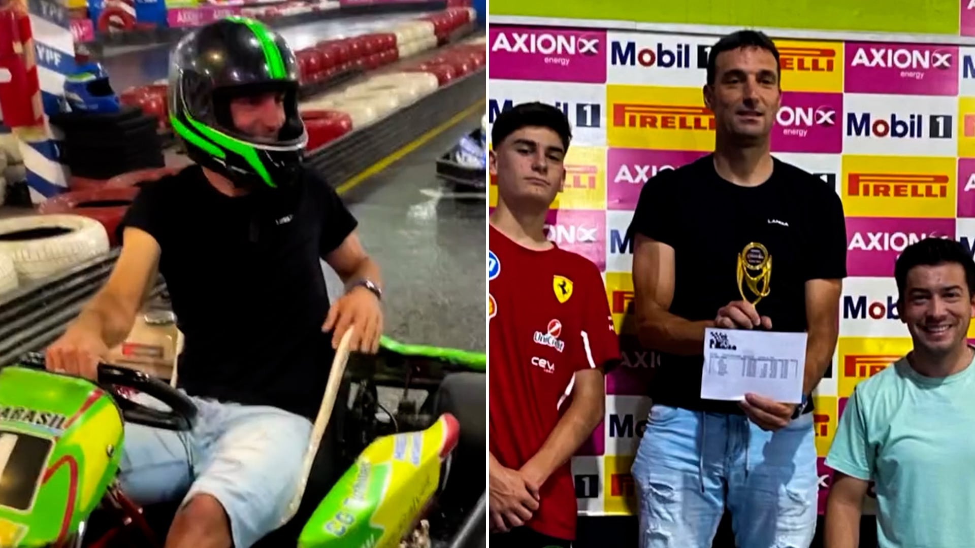 “¡Qué maniobra!”: Scaloni ganó una carrera de karting y sorprendió con un sobrepaso