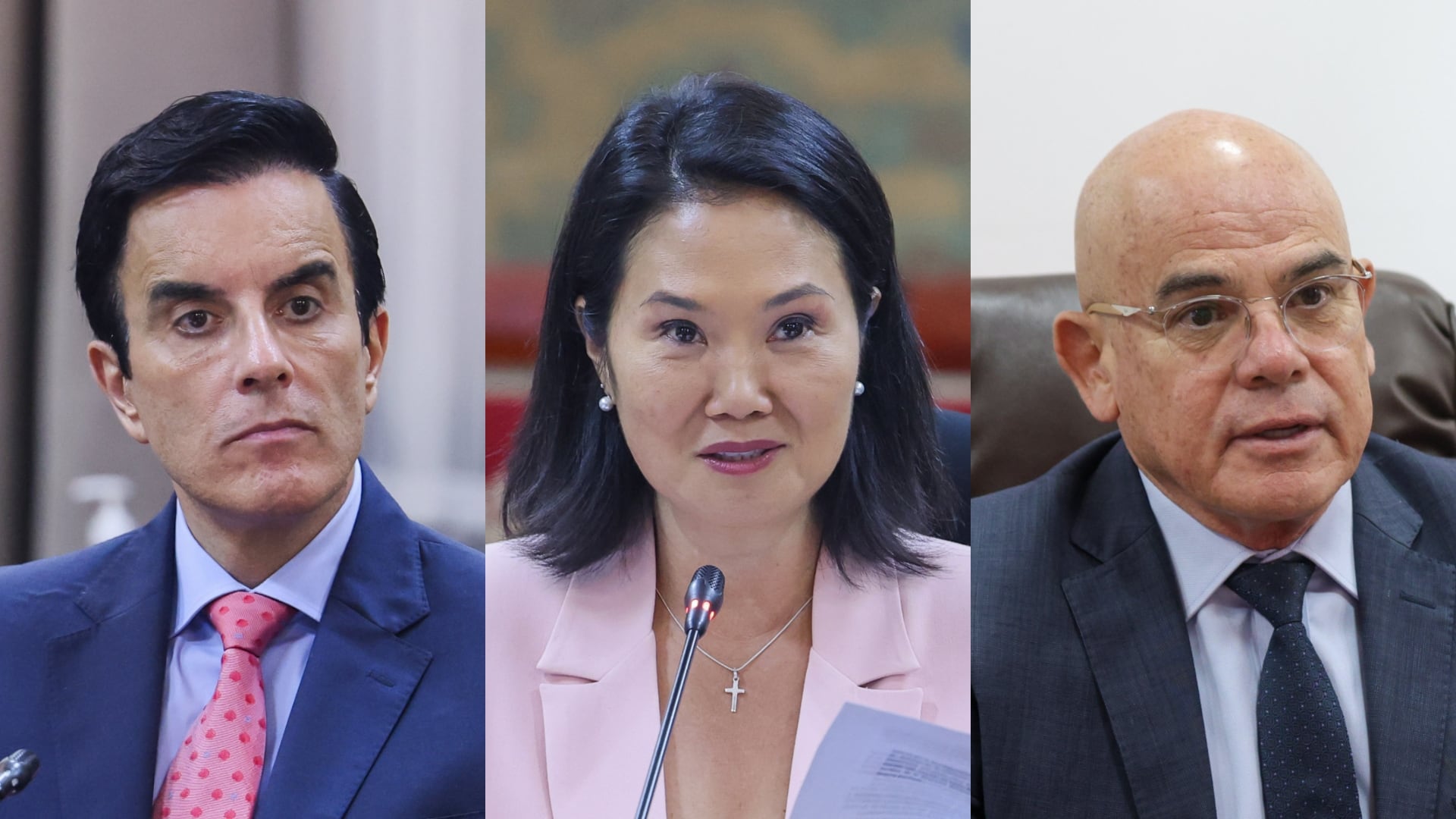 Keiko Fujimori, canciller Carlos Espá y Ernesto Álvarez.