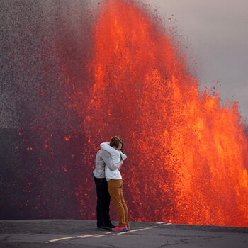 matrimonio volcán erupción