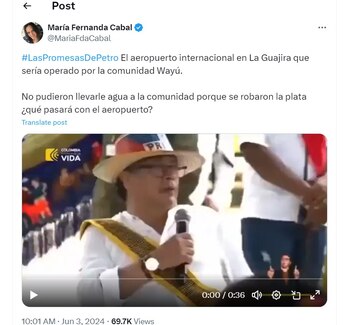 María Fernanda Cabal habló del