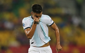 Fausto Vera celebrando su gol