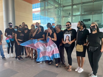 Activistas durante una protesta por la liberación de Iván Arturo G. P. en 2022. (Crédito: @AltavozLgbt)
