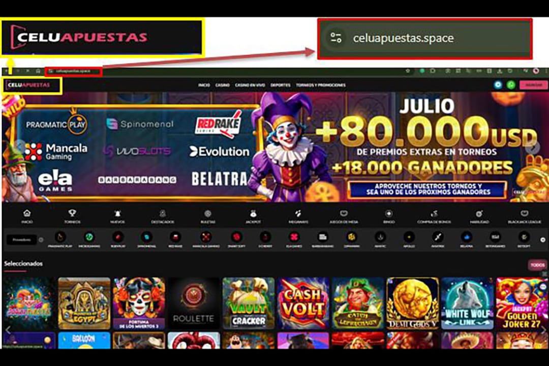 Celuapuestas.space, uno de los sitios de apuestas online clandestinas utilizadas por la organización