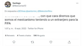 Reventaron a las Chivas por presumir la convocatoria de Santiago Ormeño con Perú (Foto: Twitter/@)