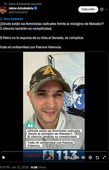 Jaime Arizabaleta acusó silencio feminista