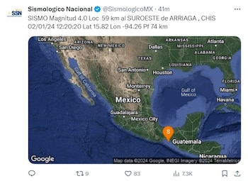 Sismo arriaga Chiapas