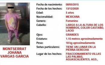 Montse de 5 años, fue