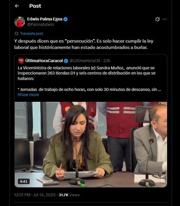 Edwin Palma hizo otro mensaje