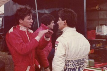 Ayrton Senna y Enrique Mansilla fueron grandes rivales, pero luego se hicieron amigos (Archivo Quique Mansilla)