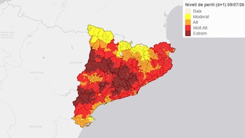 219 municipios pertenecientes a 24 comarcas catalanas quedarán en nivel 4 del Plan Alfa por riesgo extremo de incendio (Agentes Rurales)