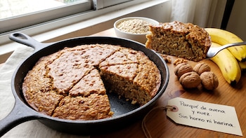 Receta de panqué de avena con nuez sin horno y sin harina: fácil, rico y saludable sin sacrificar el sabor