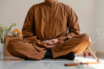 Un monje budista meditando (Freepik)