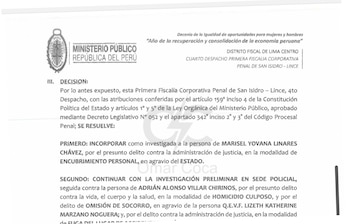 Un documento oficial del Ministerio