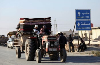 Desplazados que huyeron del campo