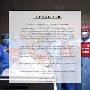 Comunicado Hospital La Caleta por