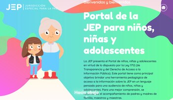 Portal web 'Esperanza'.
Foto: Jurisdicción Especial