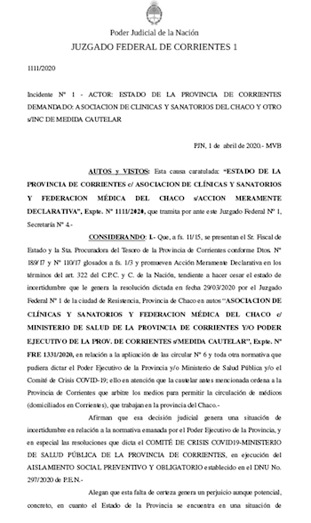 El fallo de la justicia