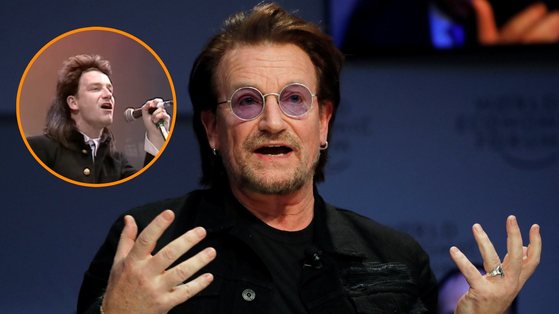 Bono, vocalista de la banda U2, se lamentó por un momento incómodo que vivió durante el concierto Live Aid de 1985. (Créditos: REUTERS/Arnd Wiegmann / YouTube / Live Aid)