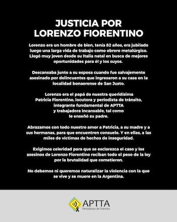 Crimen de jubilado en San Justo