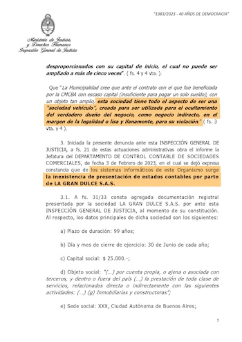 Las objeciones de la Inspección