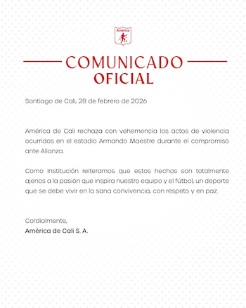 Comunicado de América de Cali